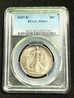 1947 D WALKING LIBERTY HALF DOLLAR PCGS MS64