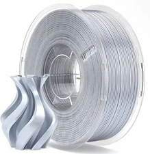ELEGOO Silk PLA Filament 1.75mm Silver Grey 1KG, 3D Printer Filament Dimensional