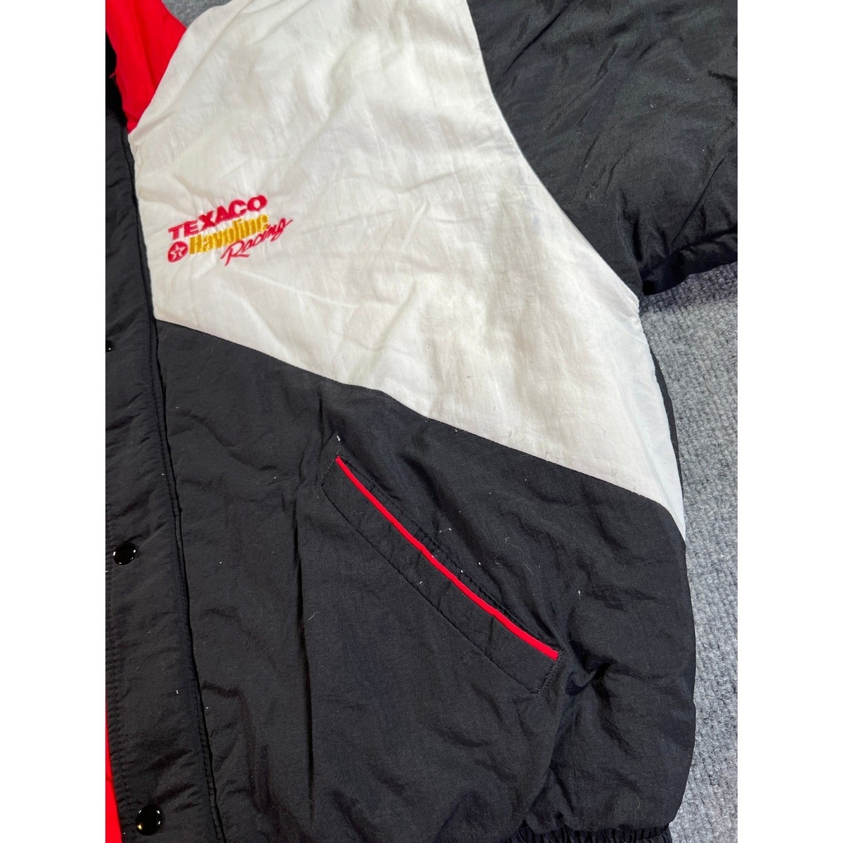Vintage Texaco Havoline Racing Jacket Mens XL Red Black White