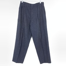 Vintage Wool Pants Mens Size 30 X 29 Pleated Front Navy Blue