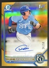 2022 Bowman Draft Cayden Wallace Chrome Auto Gold Refractor 1st #/50 Royals