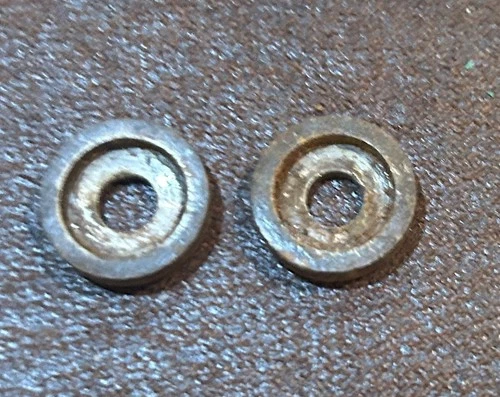 Two brass side escutcheon washers  for a Fayetteville Rifle CSA ... Original