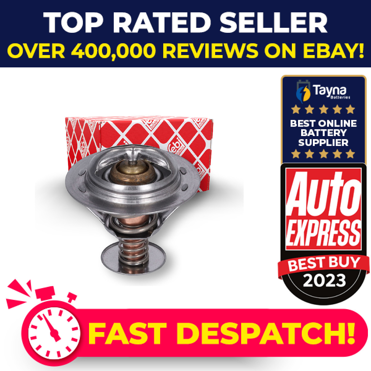 Coolant Thermostat fits TOYOTA HILUX Mk8 2.4D 2015 on 2GD-FTV 9091603097 Febi