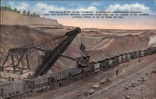 Hull Rust Mine Hibbing Minnesota Electric Shovel vintage postcard s105