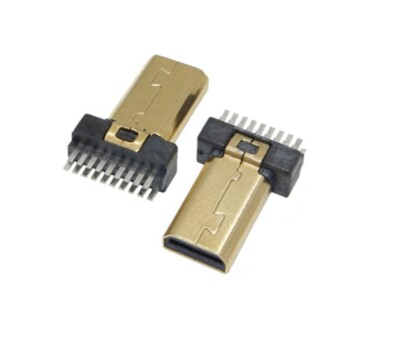 10pcs Micro HDMI Type D Male 19Pin DIP Solder Socket DIY Connector