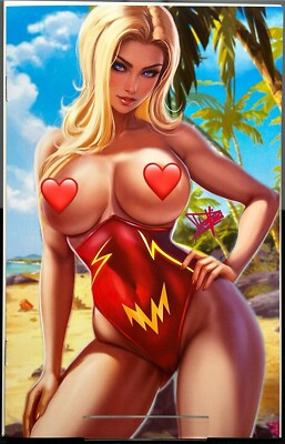 WAIFU CHRONICLES #1 Lady Flash Homage Cosplay Topless Variant Dhaxina LTD to 70