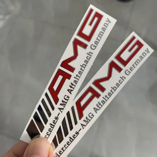 2PCS For Benz AMG Badge Car Interior Sticker Decal Car Emblem Red AMG Aluminum - Bild 2 von 12