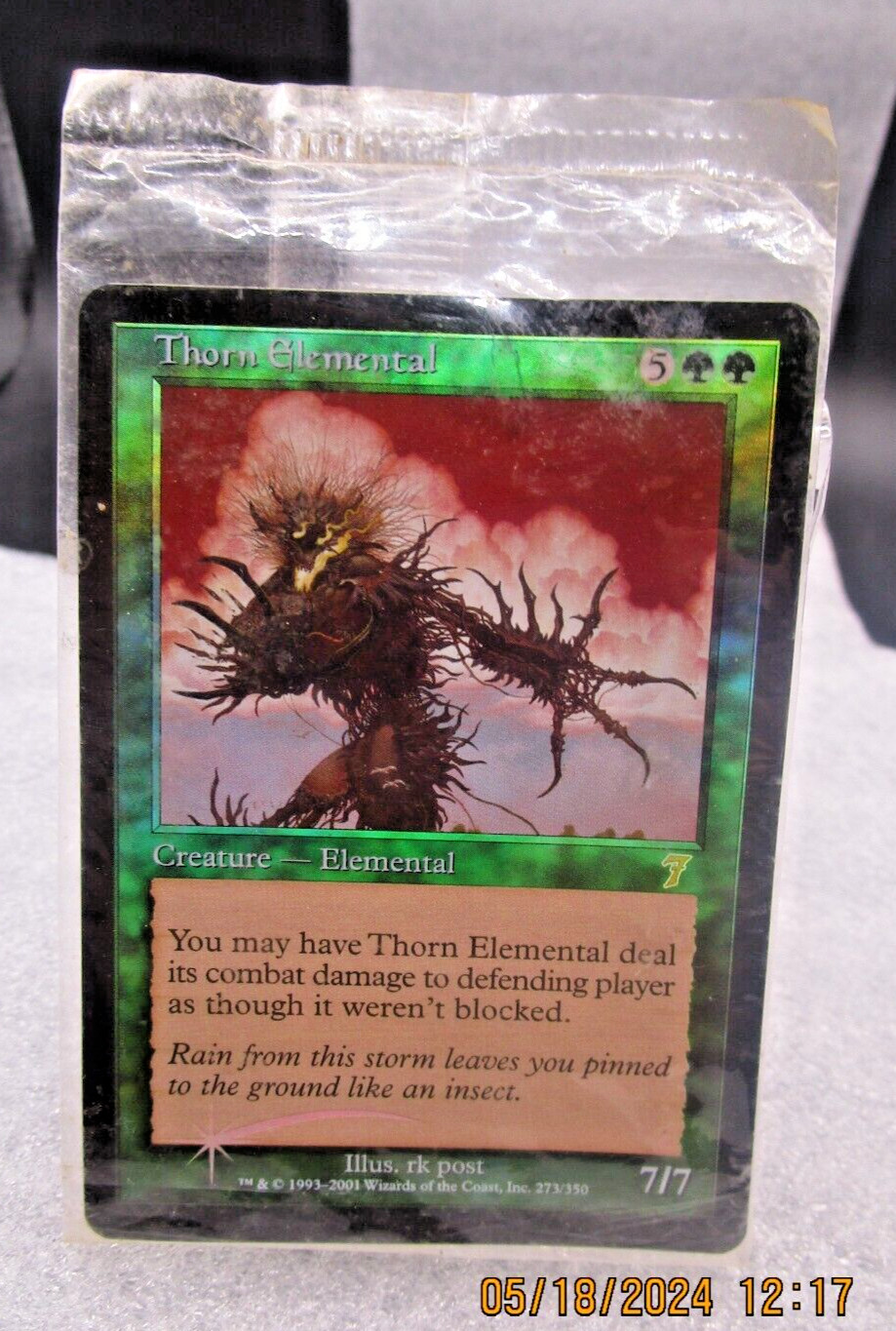 MTG✨Sealed THORN ELEMENTAL FOIL✨7th Edition MINT RARE Creature