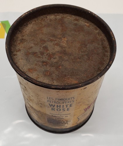 Vintage White Rose 5 Lb Cup Grease No 2 Advertising Can Canadian Bi-Lingual - Imagen 5 de 8