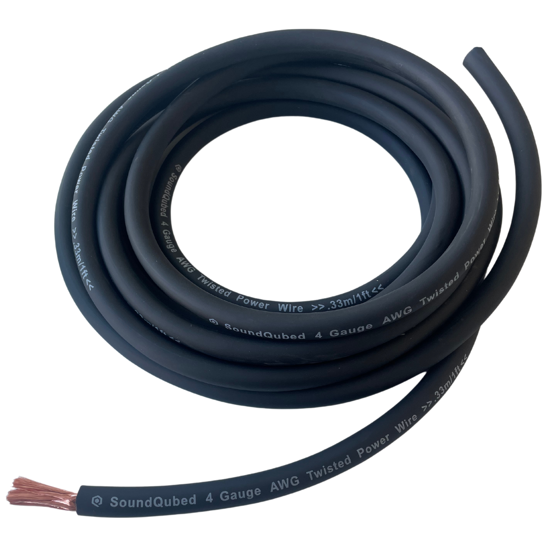 4 Gauge Black AWG CCA Power Ground Wire Car Audio Soundqubed eBay