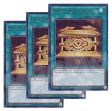 Yugioh Gold Sarcophagus x 3 - 1st Edition Ultra Rare NM - Free Holographic Card