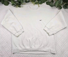 VTG Nike White Crewneck Pullover Sweatshirt Made in USA Size M