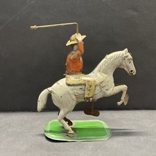 KEIM Germany Prewar Cowboy on Horse Clockwork Windup Tin Toy 456