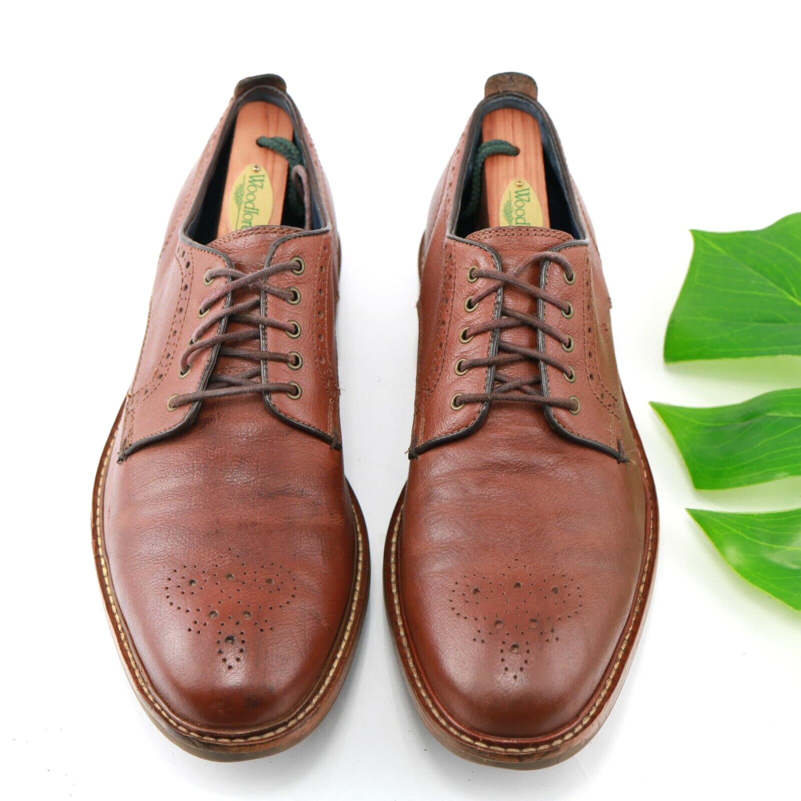 SAOLA Scarpa Cole Haan uomo Kennedy GrandOs Oxford taglia 8 5 M medaglione cognac tinta unita