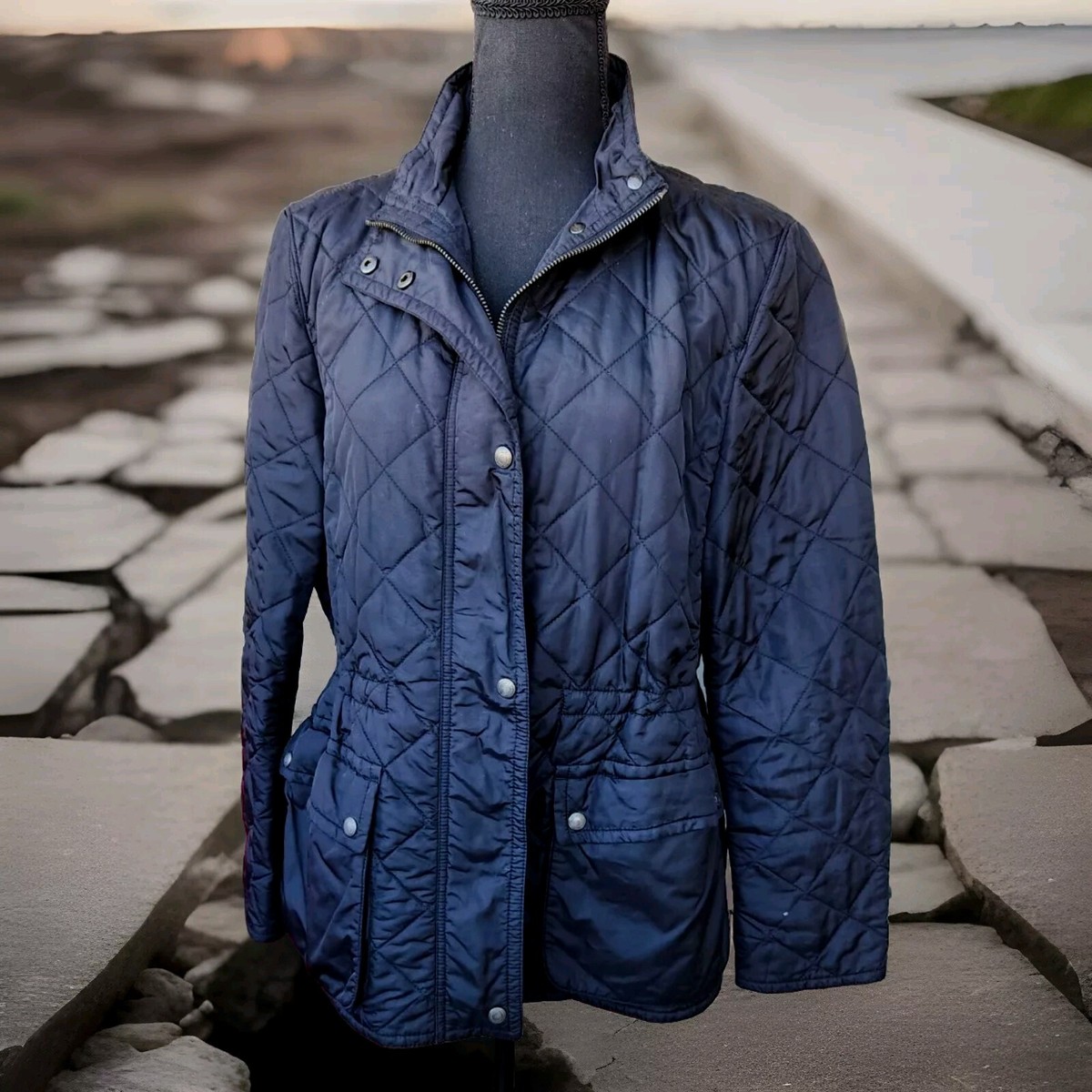 COACH BLACK PUFFER QUILTED COAT/JACHET LIGHT WEUGHT SNAP/ZIP