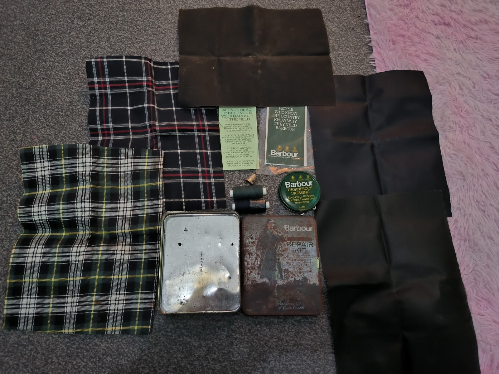 Barbour Border Navy Wax Jacket 46in XXL Liner And Repair Kit Read