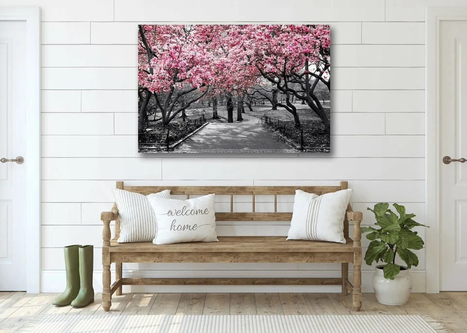 FLORAL BLOSSOM 6 -DEEP FRAMED CANVAS WALL ART PICTURE PAPER PRINT- PINK BLACK - Image 3 of 4
