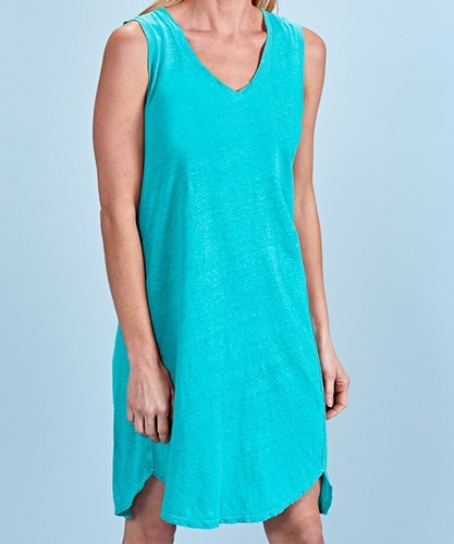 Luna BLUE $59 CARA Linen Jersey Tank 