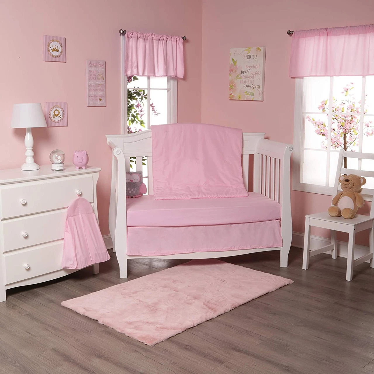 Everyday Kids Pink 4 Piece Crib Bedding Set
Opens in a new window or tab