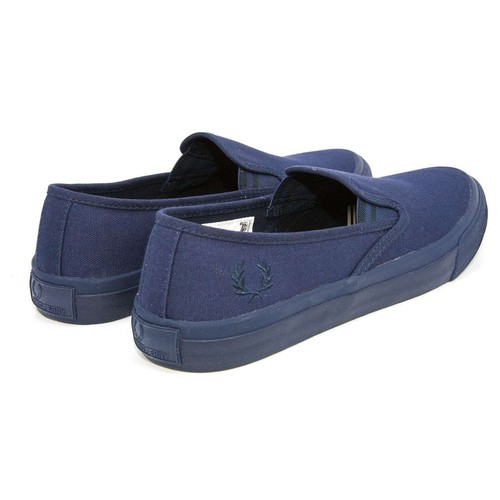 Fred Perry Men's NEW Turner Slip On Canvas Casual Sneakers Comfort Shoes Blue - Picture 4 of 8