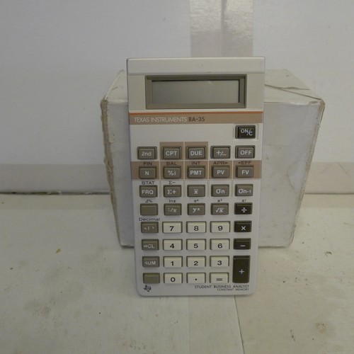 Texas Instruments BA-35 Student Business Calculator +Cover & Ref Guide -NO POWER - Picture 3 of 11