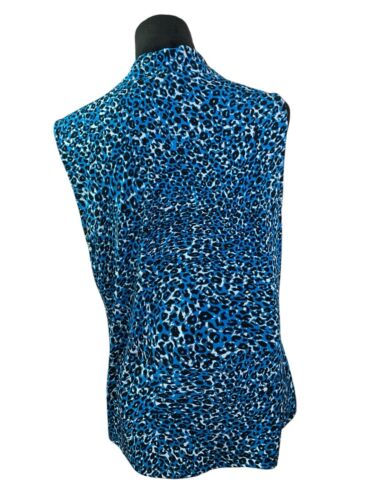Calvin Klein ärmellose Bluse Größe XL blau Animalprint U-Ausschnitt - Bild 4 von 10