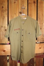Boy Scouts of America Uniform Youth Shirt Green Vintage Large