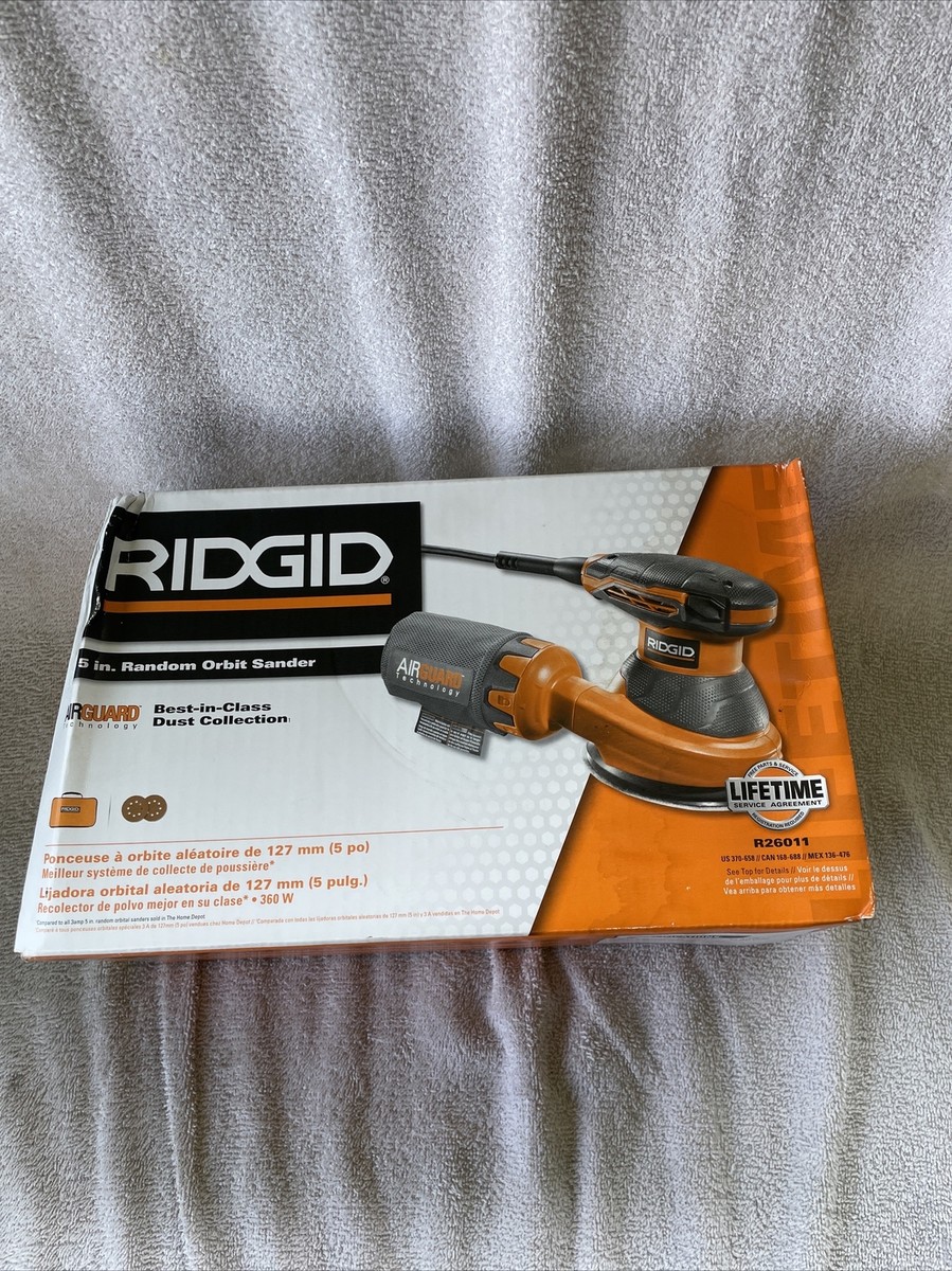 New RIDGID R26011 Random Orbital Sander with AIRGUARD