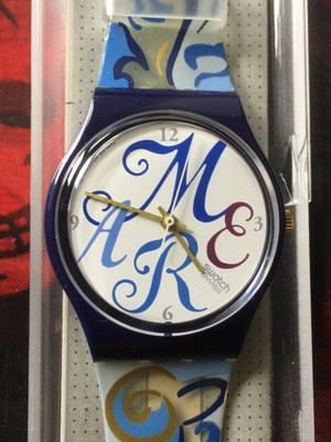 Orologio Swatch Gent ALGARVE (GN128)-NUOVO+blu/fiori/fiore/Mare/azzurro-32/19  | eBay
