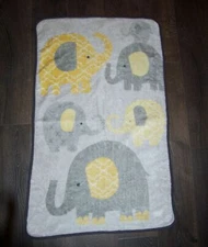 NoJo Little Bedding Gray Yellow Elephant Baby Blanket Security Lovey