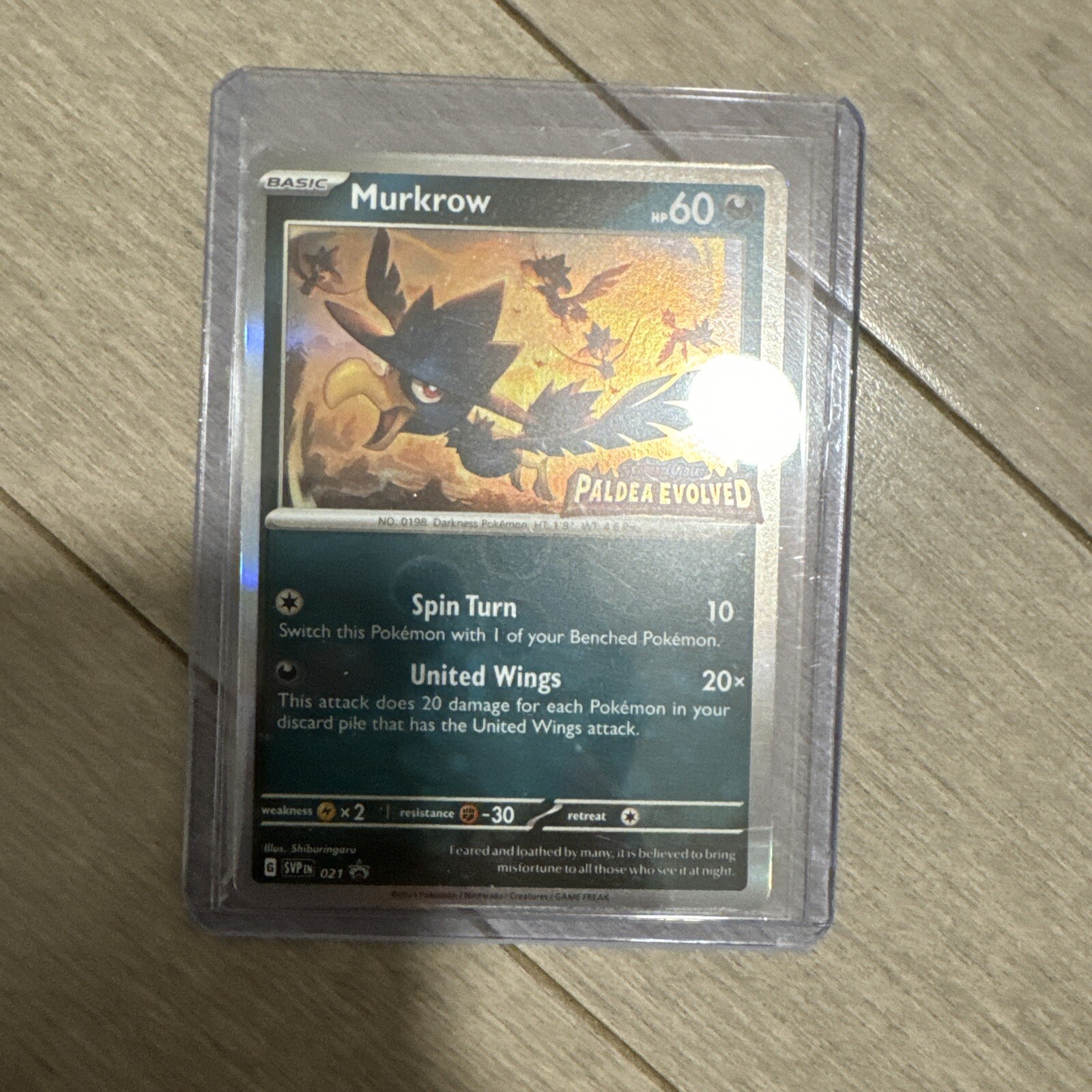 Pokemon Paldea Evolved Prerelease Black Star Promo Holo Murkrow SVP021 NM