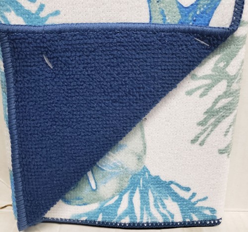 Microfiber Dish Drying Mat, 11"x17", SEALIFE, STARFISH, SEASHELLS,CORAL,blue, GR - Afbeelding 12 van 18
