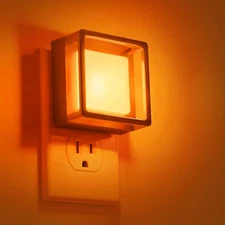 Orange Night Lights [2 Pack], Plug into Wall, Dusk to Dawn Sensor, LED Night Lig
