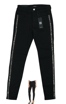 Numero 26Wx29L Verona Hi Rise Skinny Leg Glitter Side Stripe Denim Jeans NWT