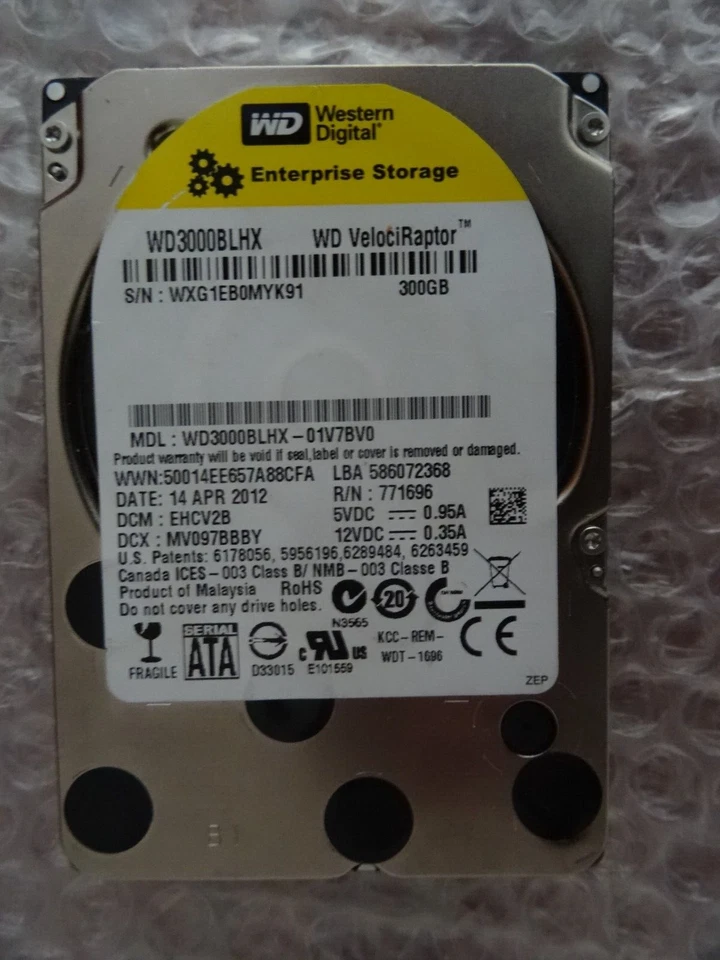 Western Digital 300GB 10K SFF 2.5" SATA HARD DRIVE WD3000BLHX-01V7BV0