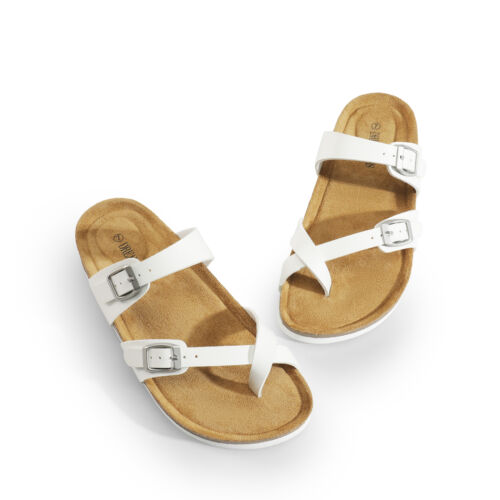 Women Slide Thong Flip Flop Sandals Cork Footbed Comfortable Casual Sandals - Picture 19 of 36