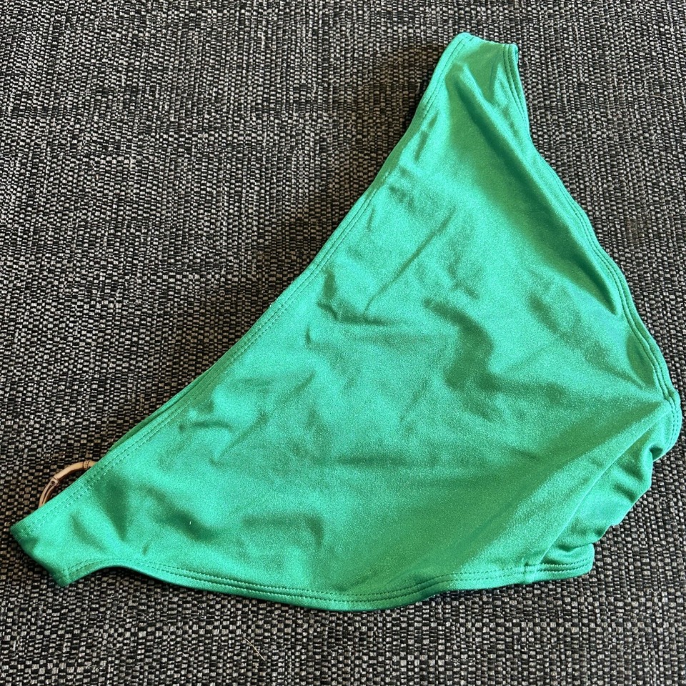 Bikini Bottoms Size 10 F&F Green Shimmer Ring Full Holiday Swimwear