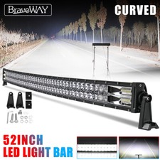 52inch Curved Dual-row 50 Led Light Bar Combo Beam Offroad Driving 4x4 Pickup