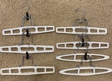 Tamor Style Lot Of 7 Vintage Pants Skirt Plastic Clamp Hangers White