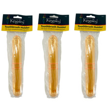 LOT OF 3 Kingsley Toothbrush Holder, Fits Most Standard Toothbrush Sizes, Gold