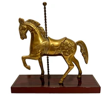 Vintage Medium Brass Carrousel Horse sculpture/statue	