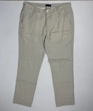 Blue Saks Fifth Avenue Mens 36 (37x31) Dress Pants 100% Linen Lightweight Modern