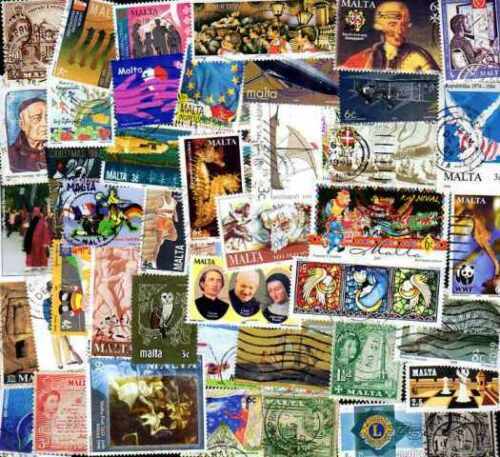 Malte 25 timbres différents (timbres pour collectionneurs