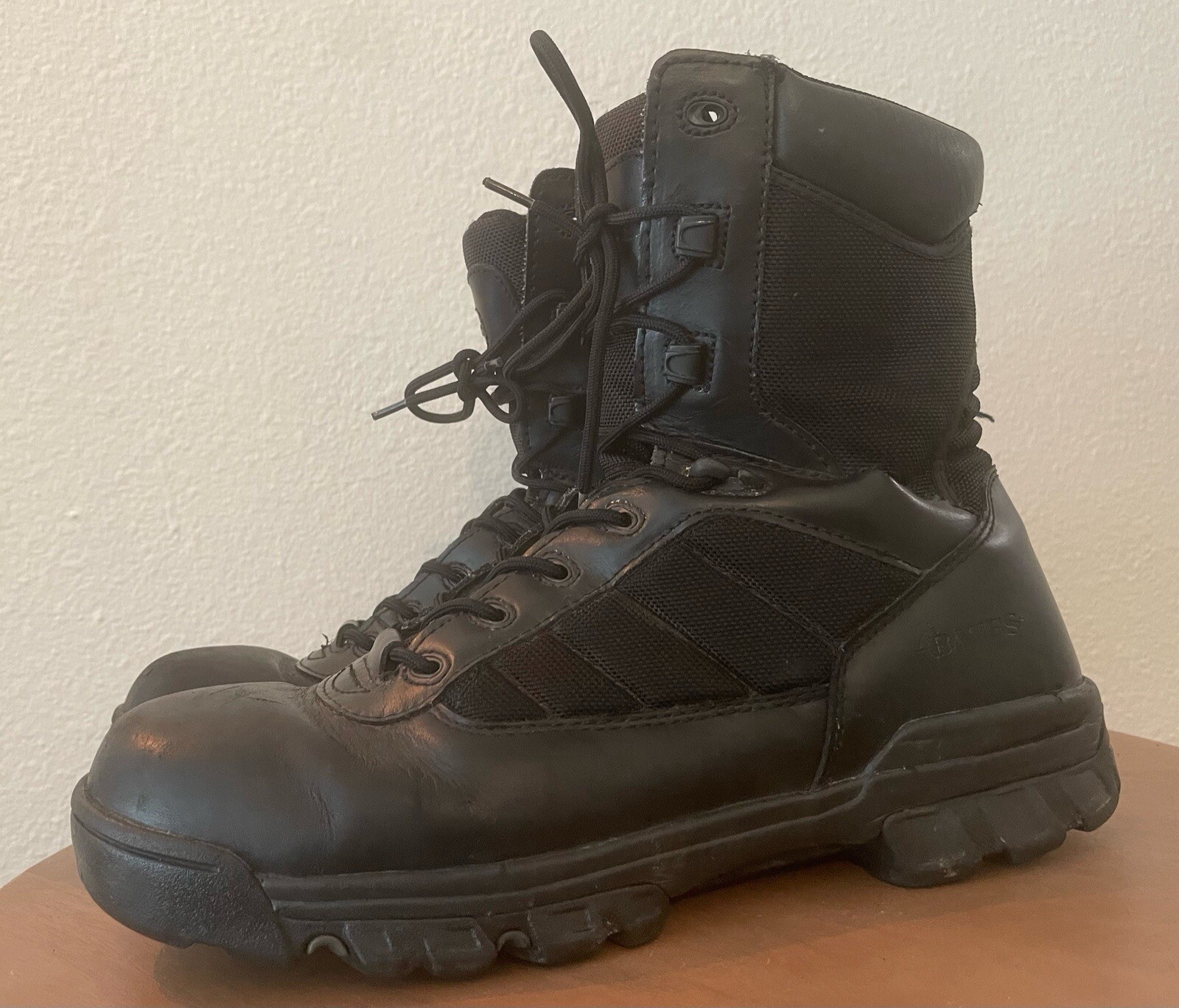 Bates Combat Boots Black Size 12 Pre-Owned Military Style Footwear-image