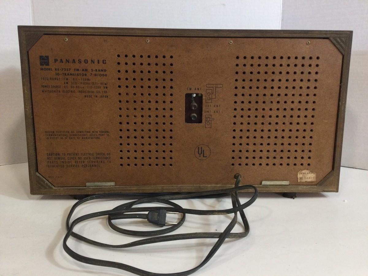 Vintage Panasonic RE-7257 Solid State 2 Band Tuning FM/AM