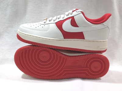 Nike Air Force 1 '07 Sail/University Red AF1 Men's Sneakers-Size 9