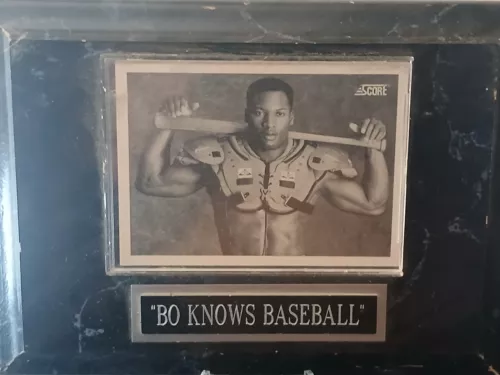 Baseball/Football Bo Jackson in a Plague  "Bo Knows Baseball" 1990 score #697