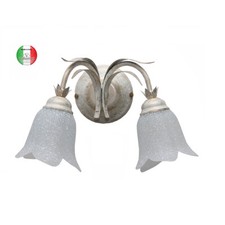 Applique a parete Ferro Battuto Shabby chic 2 luci Lavinia Made in Italy
