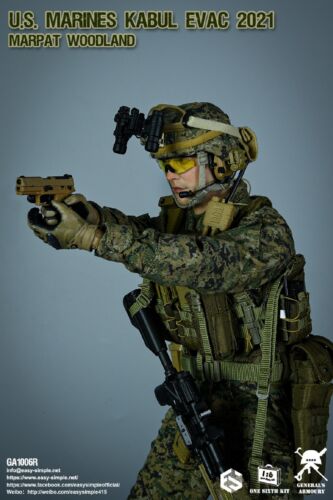 1/6 Easy&Simple GA1006R U.S. MARINES KABUL EVAC 2021 MARPAT WOODLAND Soldier Toy - Picture 9 of 11