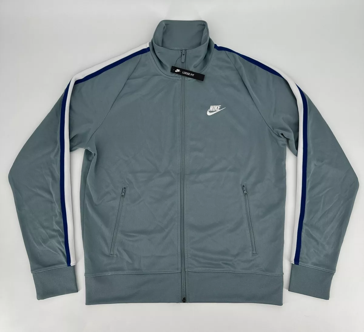 Nike Jacket Men s Medium Sportswear N98 Full Zip Warm Up AR2244 041 Aviator Grey